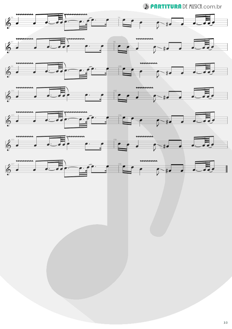 Partitura de musica de Guitarra Elétrica - The Unforgiven | Metallica | Metallica 1991 - pag 3