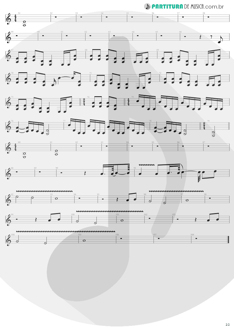 Partitura de musica de Guitarra Elétrica - The Unforgiven | Metallica | Metallica 1991 - pag 2