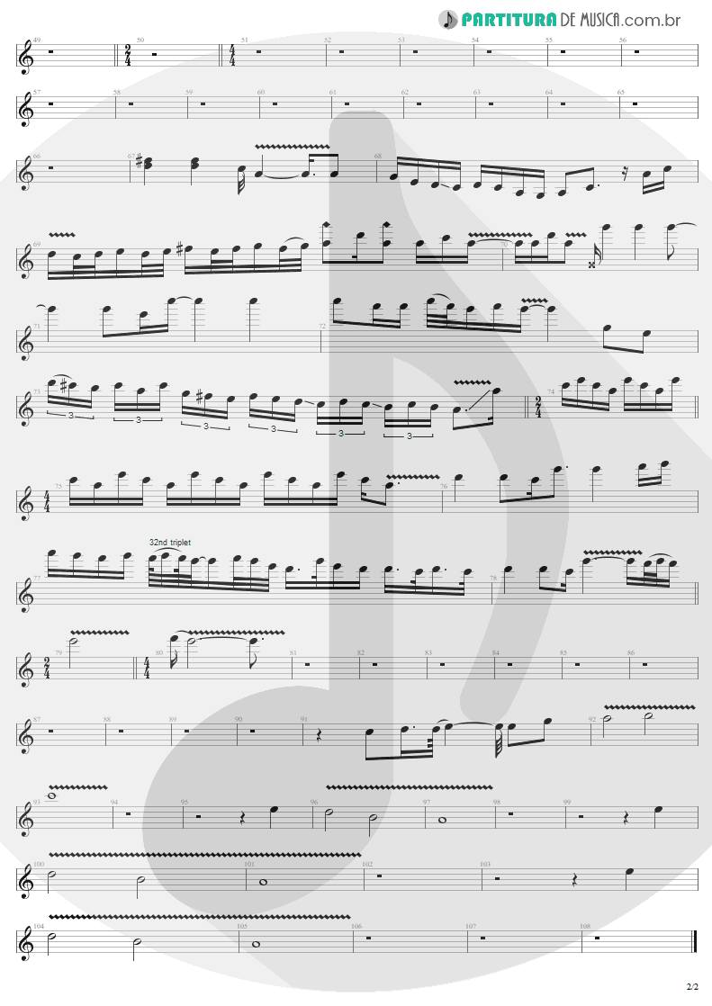 Partitura de musica de Guitarra Elétrica - The Unforgiven | Metallica | Metallica 1991 - pag 2