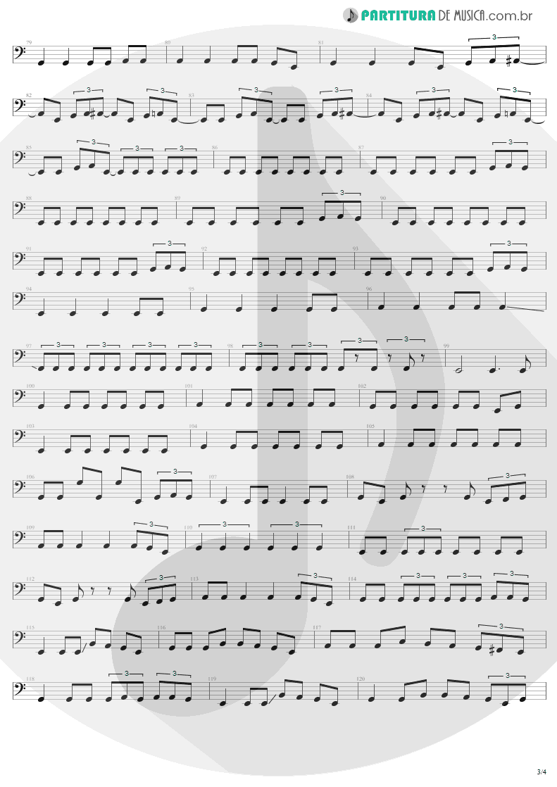 Partitura de musica de Baixo Elétrico - 2 x 4 | Metallica | Load 1996 - pag 3