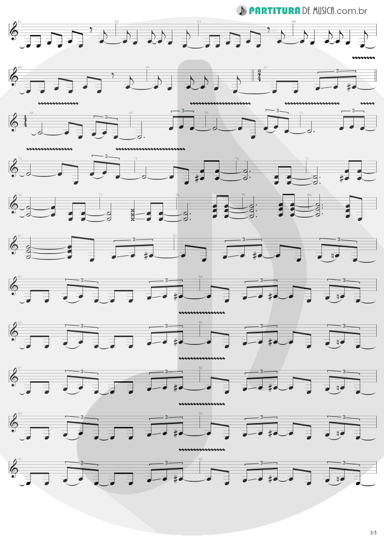 Partitura de musica de Guitarra Elétrica - 2 x 4 | Metallica | Load 1996 - pag 3