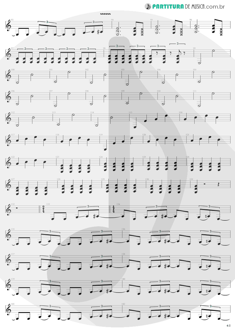 Partitura de musica de Guitarra Elétrica - 2 x 4 | Metallica | Load 1996 - pag 4