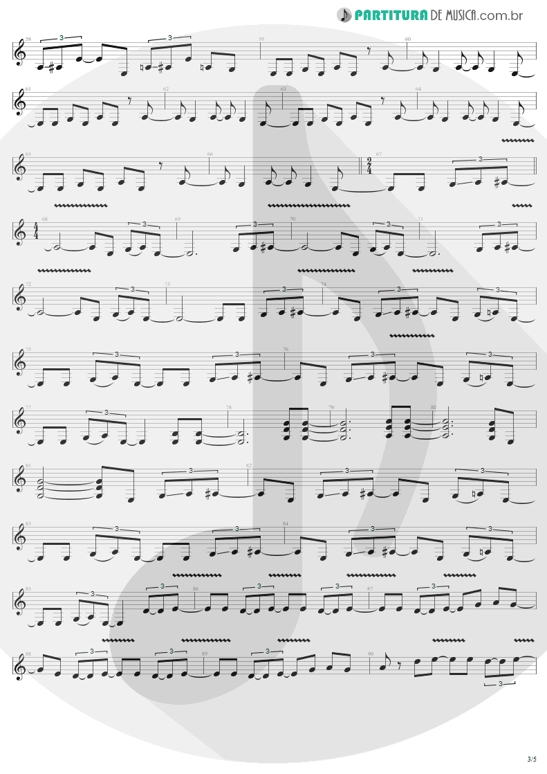 Partitura de musica de Guitarra Elétrica - 2 x 4 | Metallica | Load 1996 - pag 3