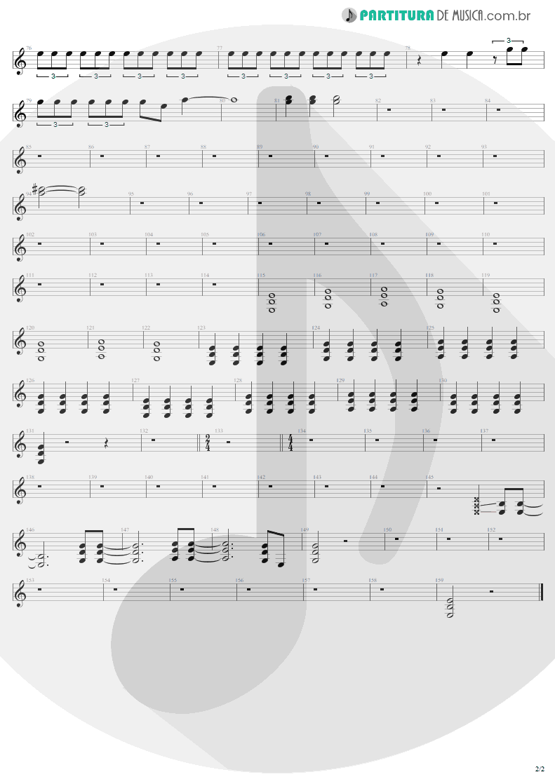 Partitura de musica de Guitarra Elétrica - 2 x 4 | Metallica | Load 1996 - pag 2