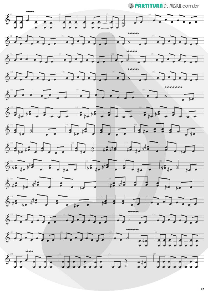 Partitura de musica de Guitarra Elétrica - Ain't My Bitch | Metallica | Load 1996 - pag 3