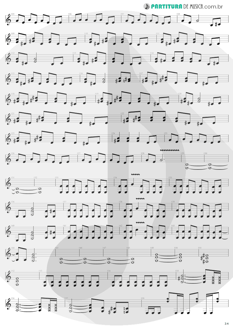 Partitura de musica de Guitarra Elétrica - Ain't My Bitch | Metallica | Load 1996 - pag 3