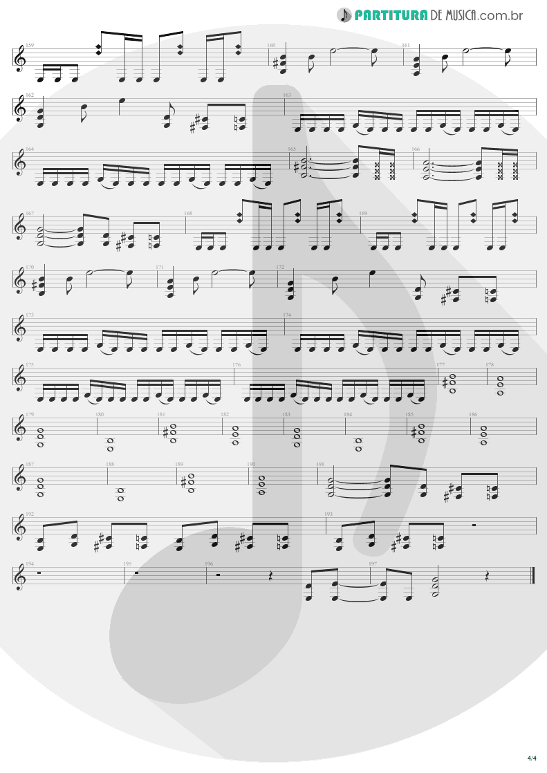 Partitura de musica de Guitarra Elétrica - Ain't My Bitch | Metallica | Load 1996 - pag 4