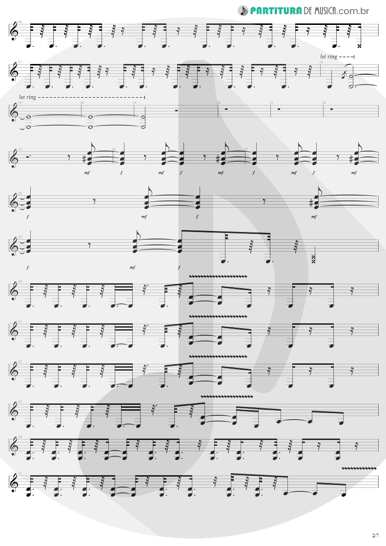 Partitura de musica de Guitarra Elétrica - Devil's Dance | Metallica | ReLoad 1997 - pag 2