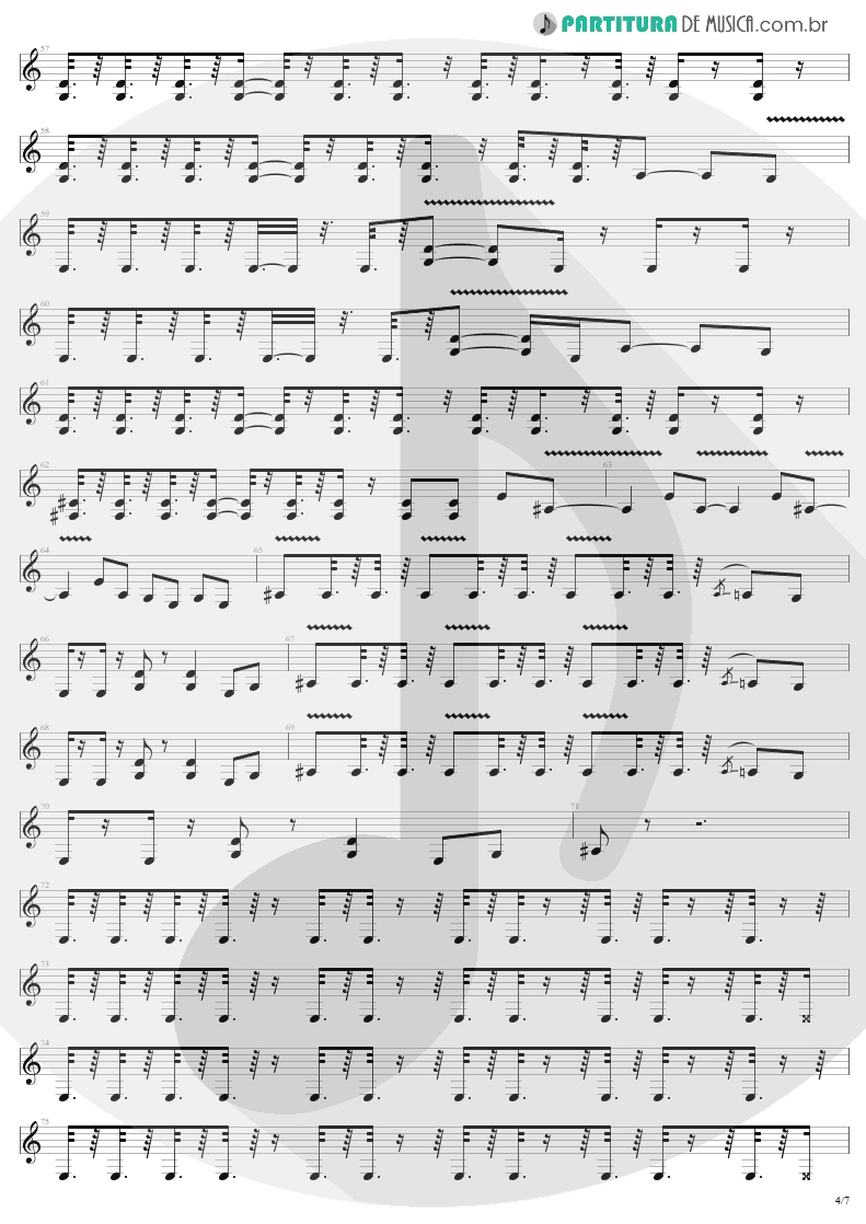 Partitura de musica de Guitarra Elétrica - Devil's Dance | Metallica | ReLoad 1997 - pag 4