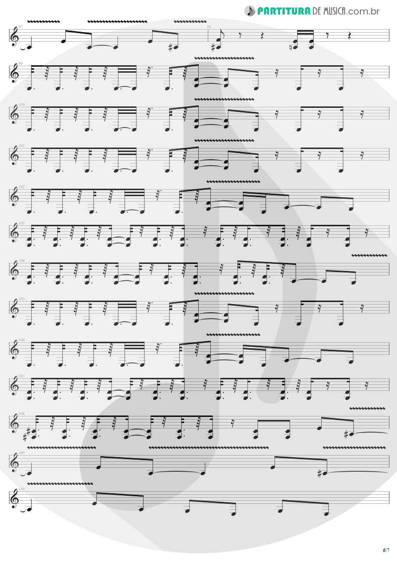 Partitura de musica de Guitarra Elétrica - Devil's Dance | Metallica | ReLoad 1997 - pag 6