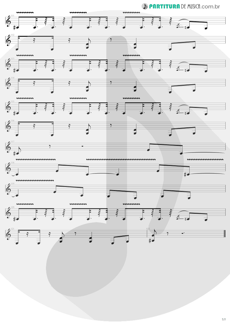 Partitura de musica de Guitarra Elétrica - Devil's Dance | Metallica | ReLoad 1997 - pag 7