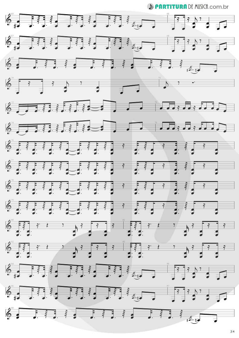Partitura de musica de Guitarra Elétrica - Devil's Dance | Metallica | ReLoad 1997 - pag 3