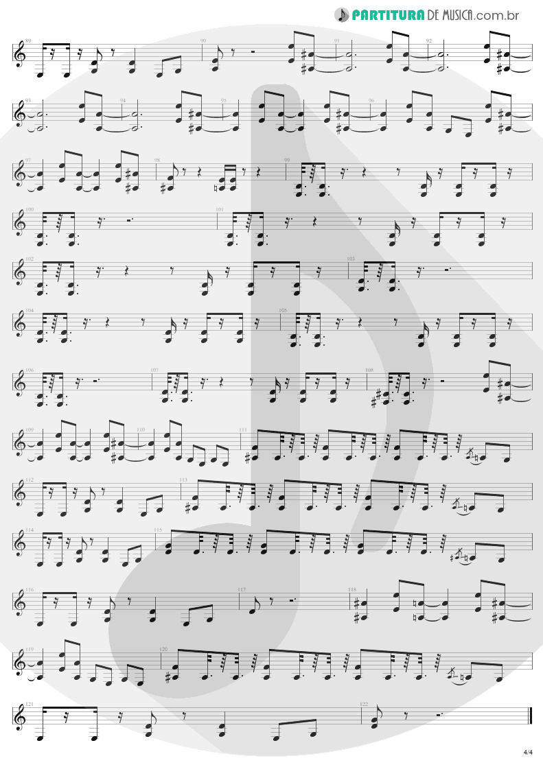 Partitura de musica de Guitarra Elétrica - Devil's Dance | Metallica | ReLoad 1997 - pag 4