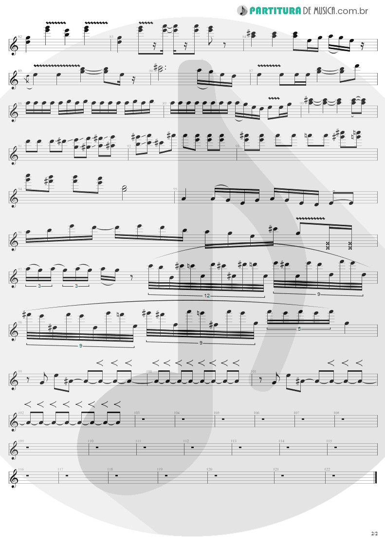 Partitura de musica de Guitarra Elétrica - Devil's Dance | Metallica | ReLoad 1997 - pag 2