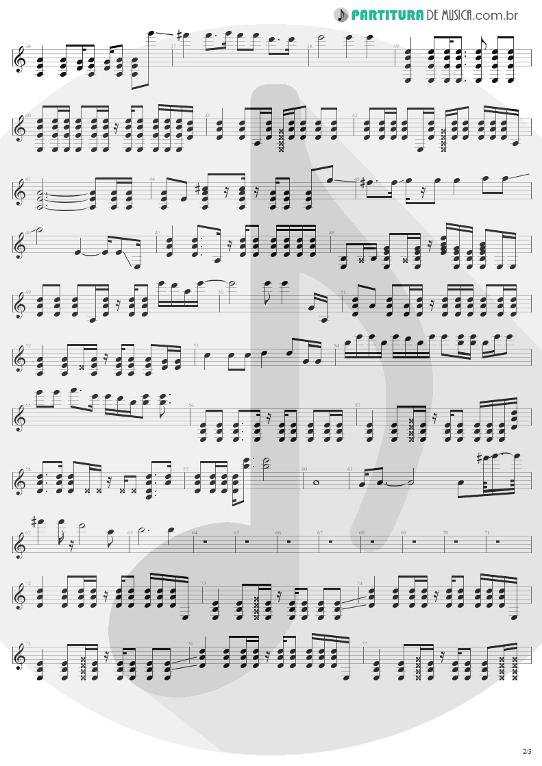 Partitura de musica de Violão - Turn The Page | Metallica | Garage Inc. 1998 - pag 2