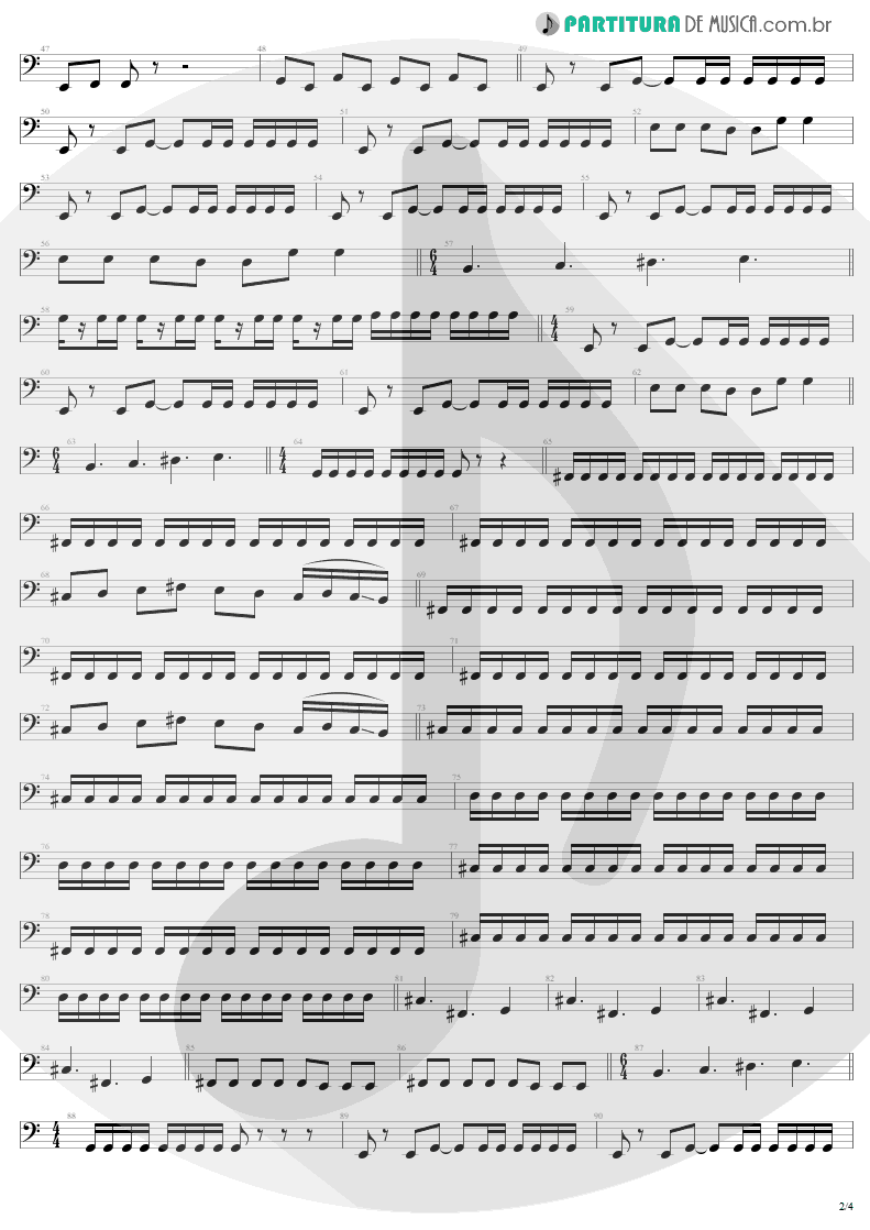 Partitura de musica de Baixo Elétrico - All Nightmare Long | Metallica | Death Magnetic 2008 - pag 2