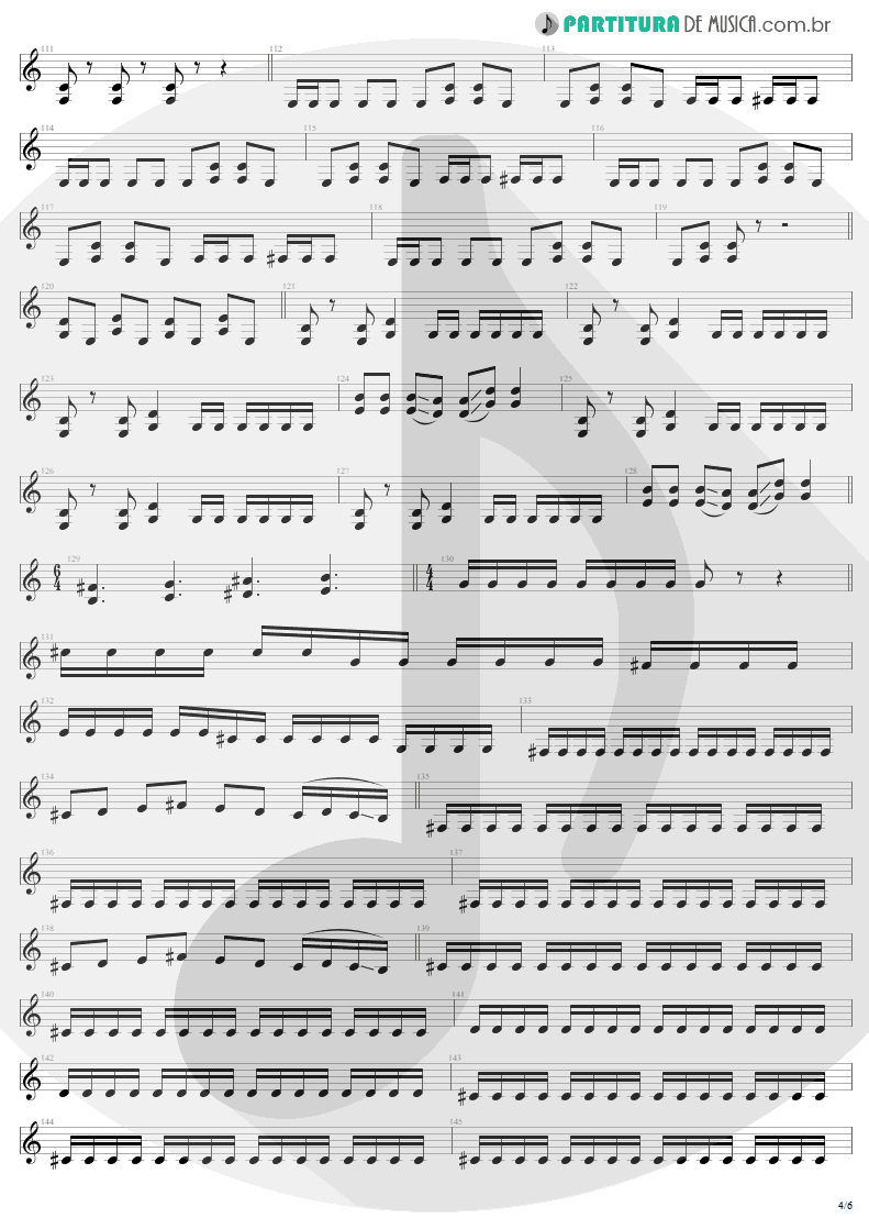 Partitura de musica de Guitarra Elétrica - All Nightmare Long | Metallica | Death Magnetic 2008 - pag 4