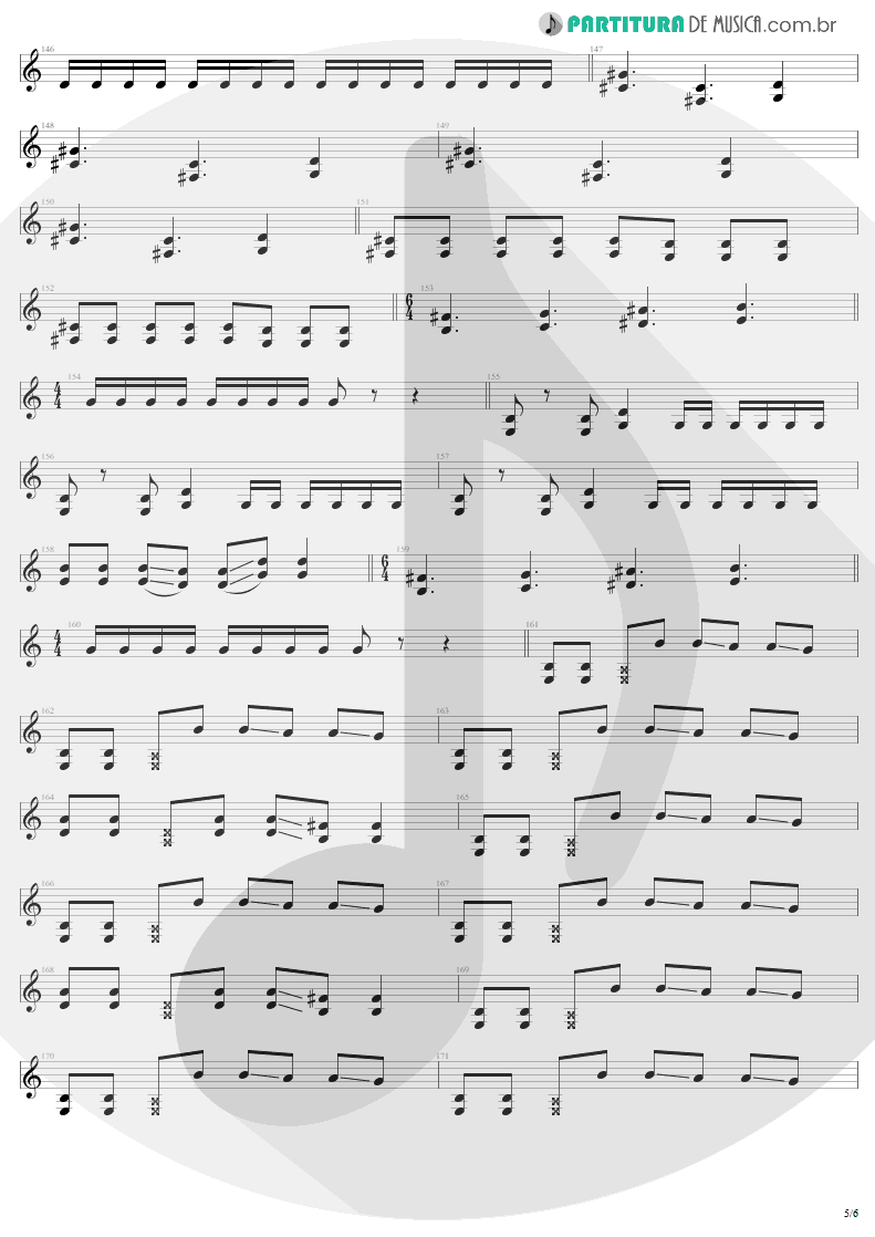 Partitura de musica de Guitarra Elétrica - All Nightmare Long | Metallica | Death Magnetic 2008 - pag 5