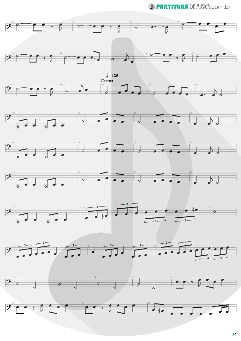 Partitura de musica de Baixo Elétrico - The Day That Never Come | Metallica | Death Magnetic 2008 - pag 3