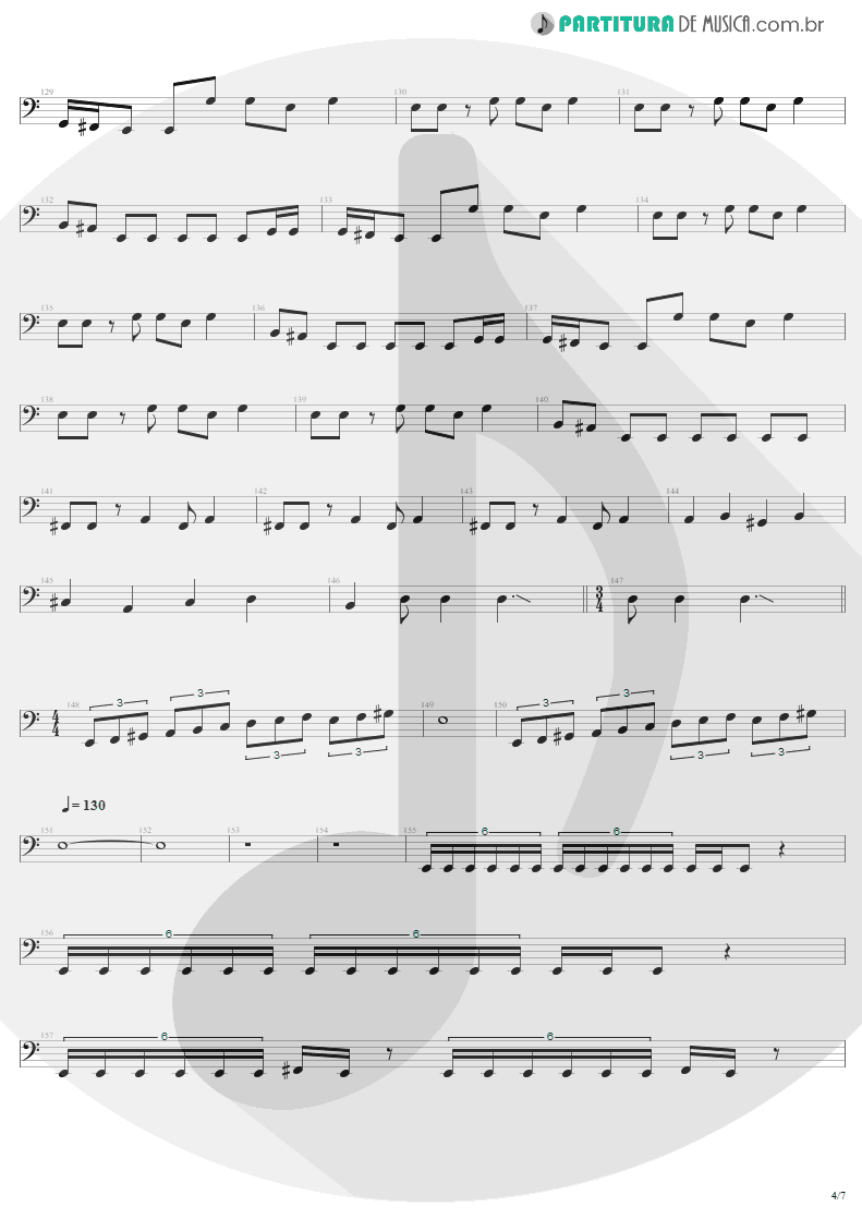 Partitura de musica de Baixo Elétrico - The Day That Never Come | Metallica | Death Magnetic 2008 - pag 4