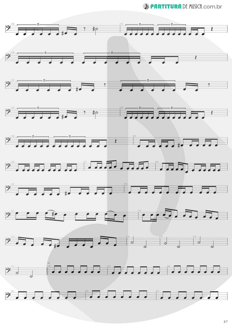 Partitura de musica de Baixo Elétrico - The Day That Never Come | Metallica | Death Magnetic 2008 - pag 5