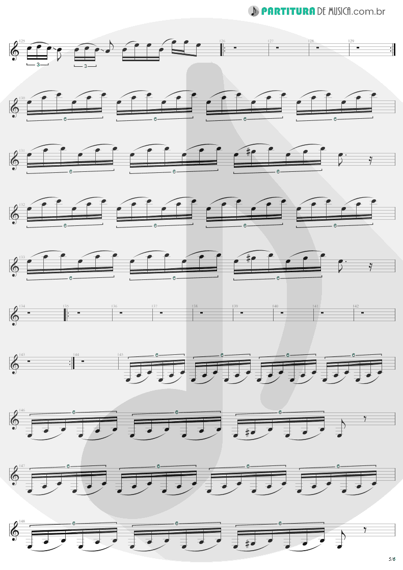 Partitura de musica de Guitarra Elétrica - The Day That Never Come | Metallica | Death Magnetic 2008 - pag 5