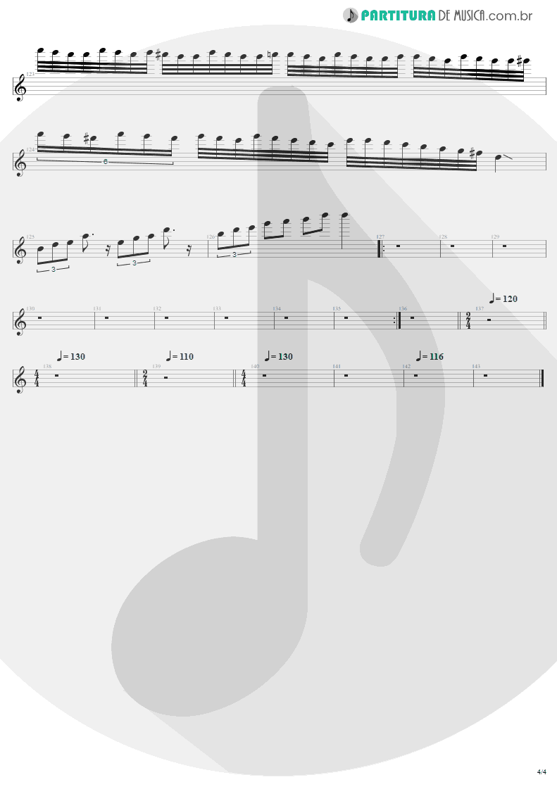 Partitura de musica de Guitarra Elétrica - The Day That Never Come | Metallica | Death Magnetic 2008 - pag 4