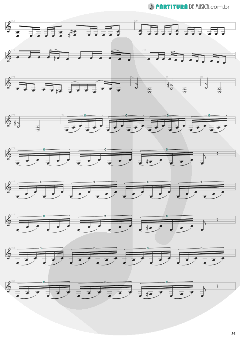 Partitura de musica de Guitarra Elétrica - The Day That Never Come | Metallica | Death Magnetic 2008 - pag 5