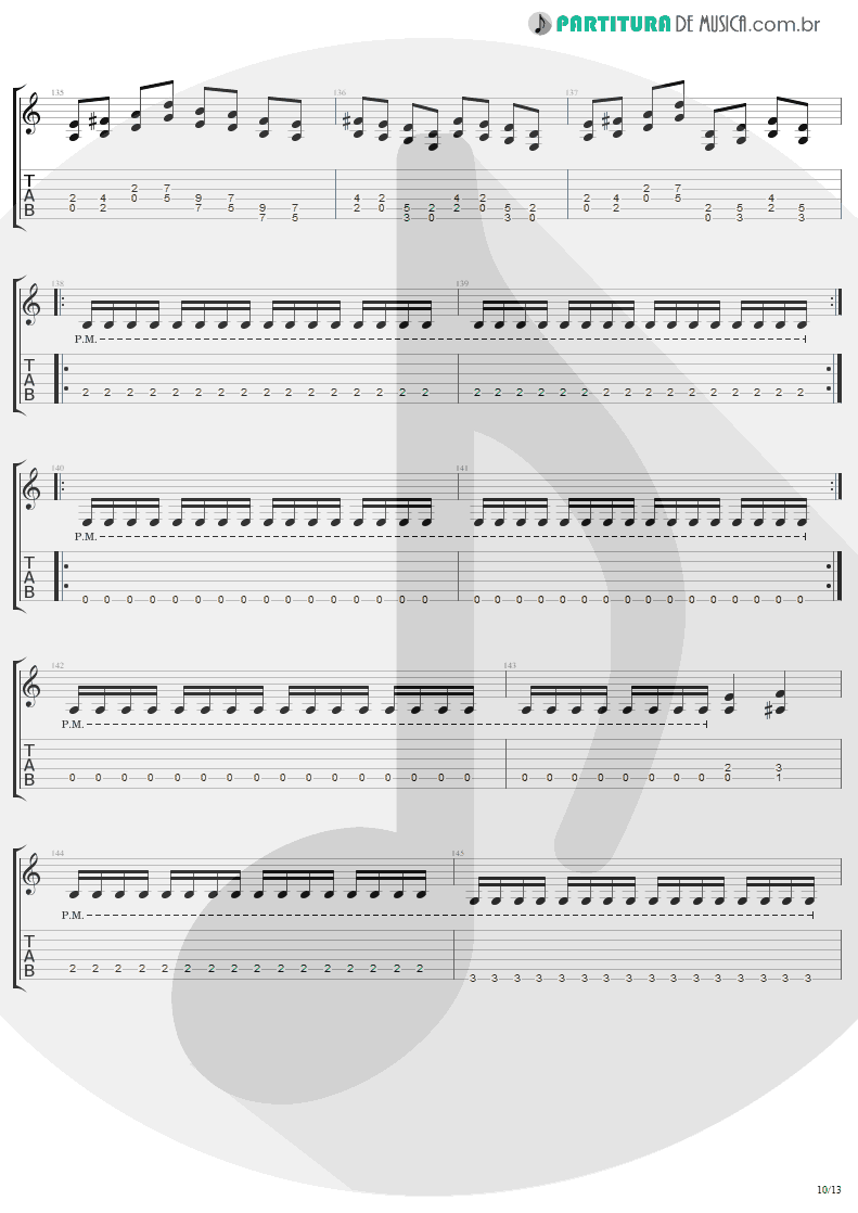 Tablatura + Partitura de musica de Guitarra Elétrica - The Day That Never Come | Metallica | Death Magnetic 2008 - pag 10