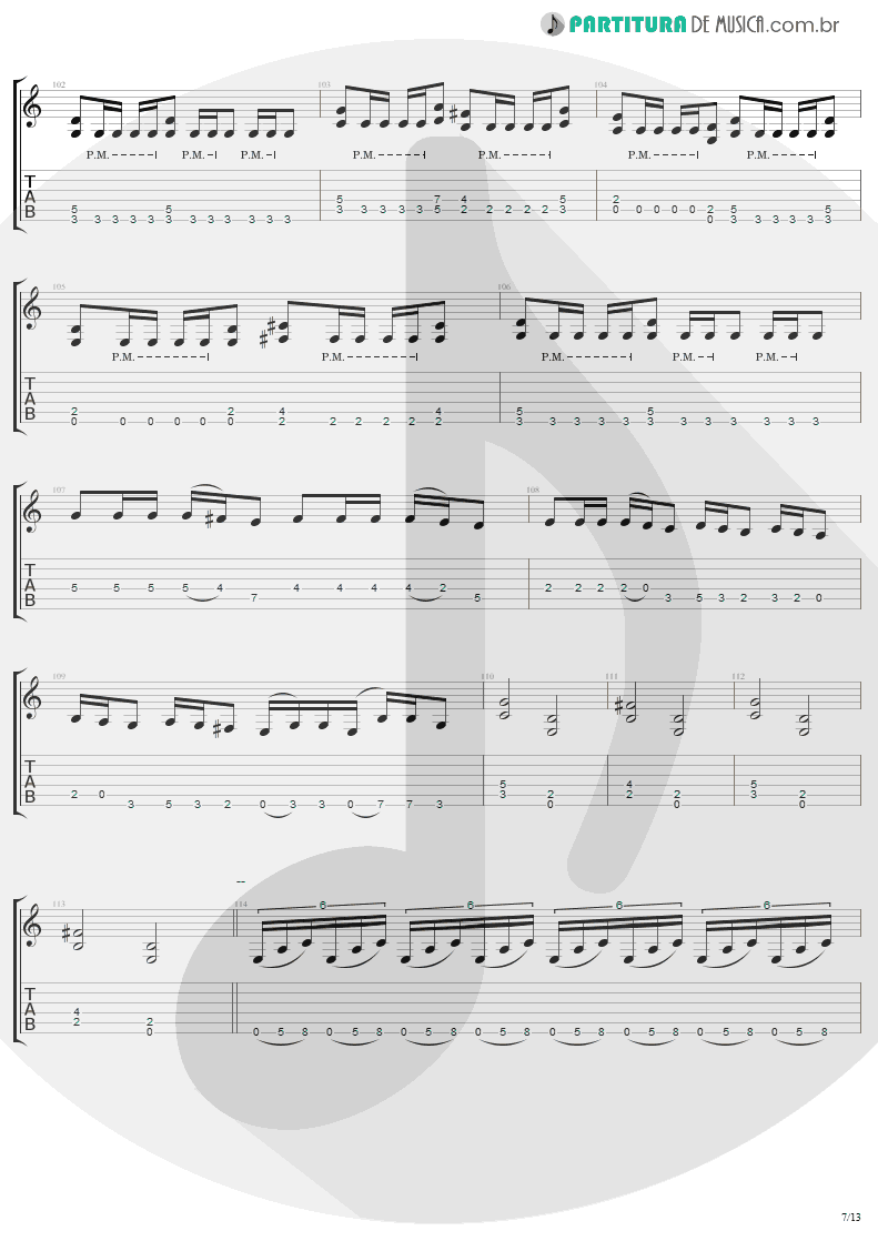 Tablatura + Partitura de musica de Guitarra Elétrica - The Day That Never Come | Metallica | Death Magnetic 2008 - pag 7