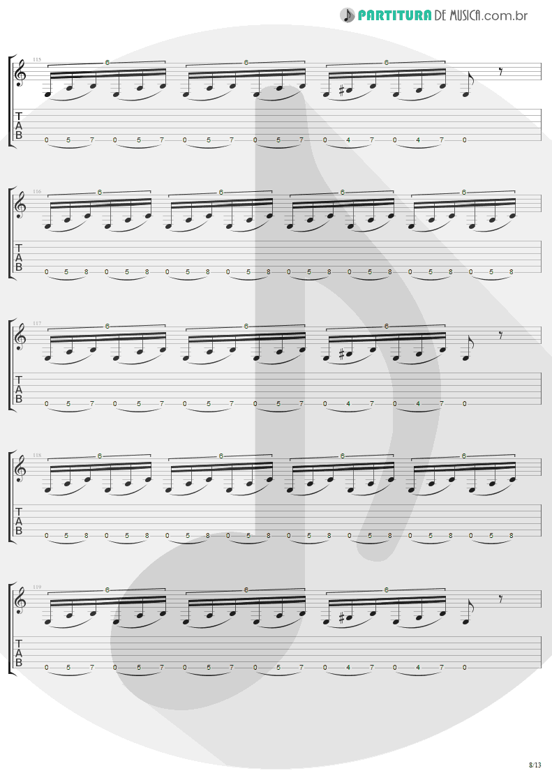 Tablatura + Partitura de musica de Guitarra Elétrica - The Day That Never Come | Metallica | Death Magnetic 2008 - pag 8