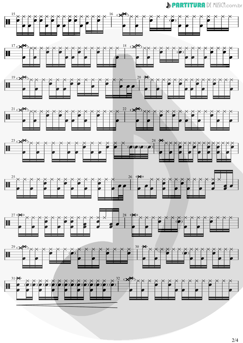 Partitura de musica de Bateria - Para Que Entre O Rei | Morada | Uma Coisa 2017 - pag 2