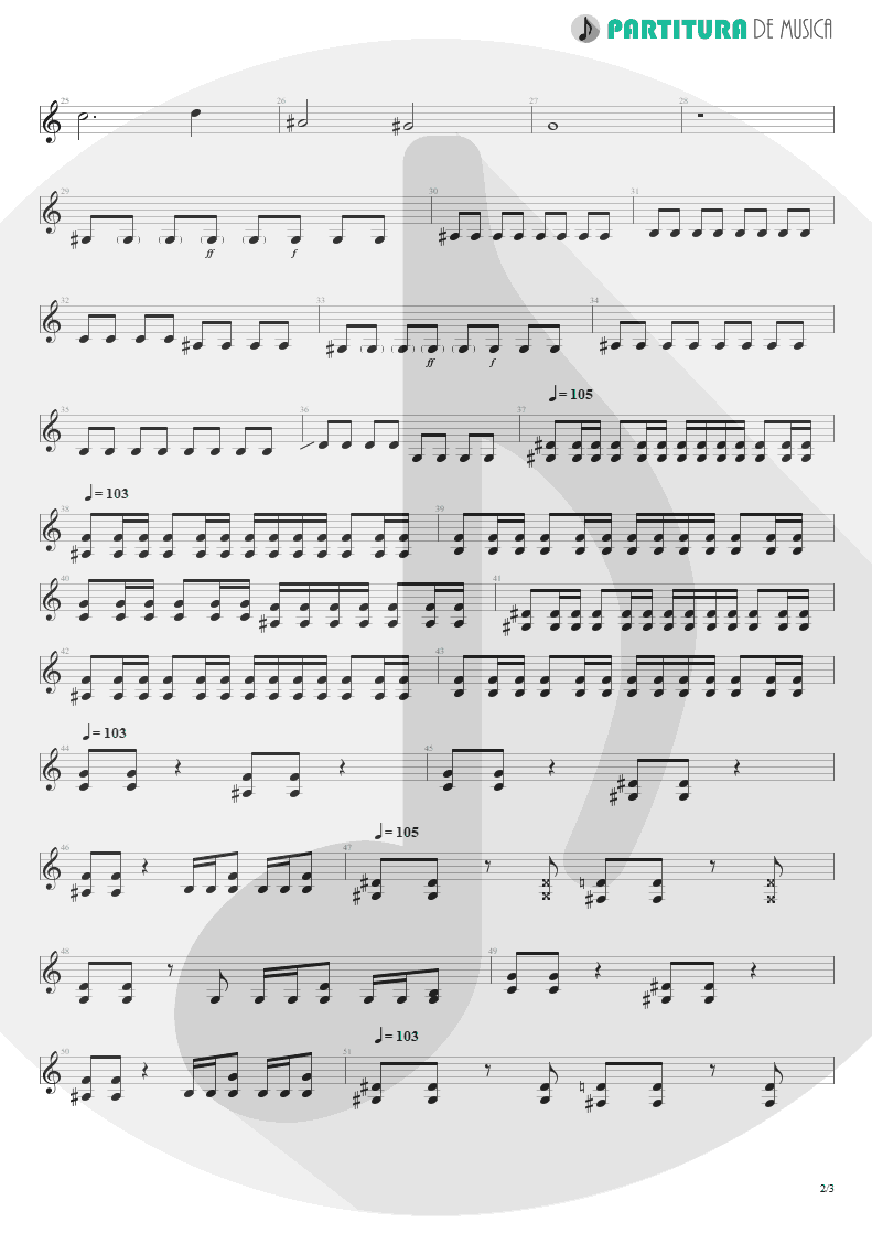 Partitura de musica de Guitarra Elétrica - Demolition Lovers | My Chemical Romance | I Brought You My Bullets, You Brought Me Your Love 2002 - pag 2