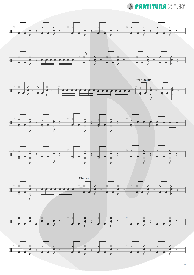 Partitura de musica de Bateria - Thank You For The Venom | My Chemical Romance | Three Cheers For Sweet Revenge 2004 - pag 4