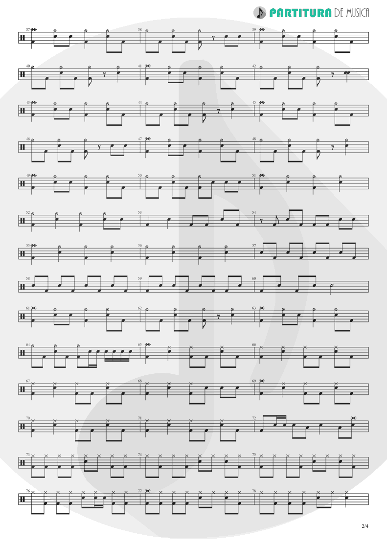 Partitura de musica de Bateria - Break Out | Nanase Aikawa | Red 1996 - pag 2