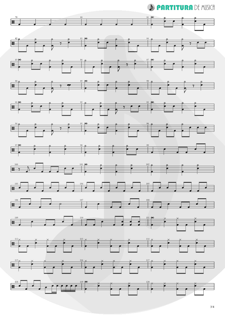 Partitura de musica de Bateria - Break Out | Nanase Aikawa | Red 1996 - pag 3