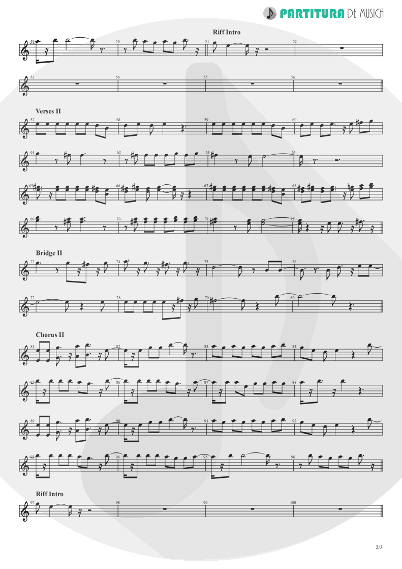 Partitura de musica de Teclado - Like A Hard Rain | Nanase Aikawa | Red 1996 - pag 2