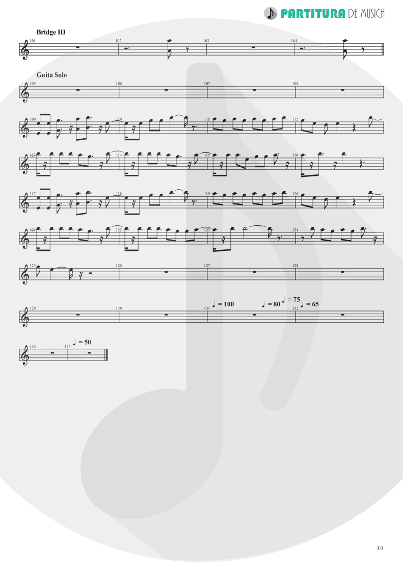 Partitura de musica de Teclado - Like A Hard Rain | Nanase Aikawa | Red 1996 - pag 3