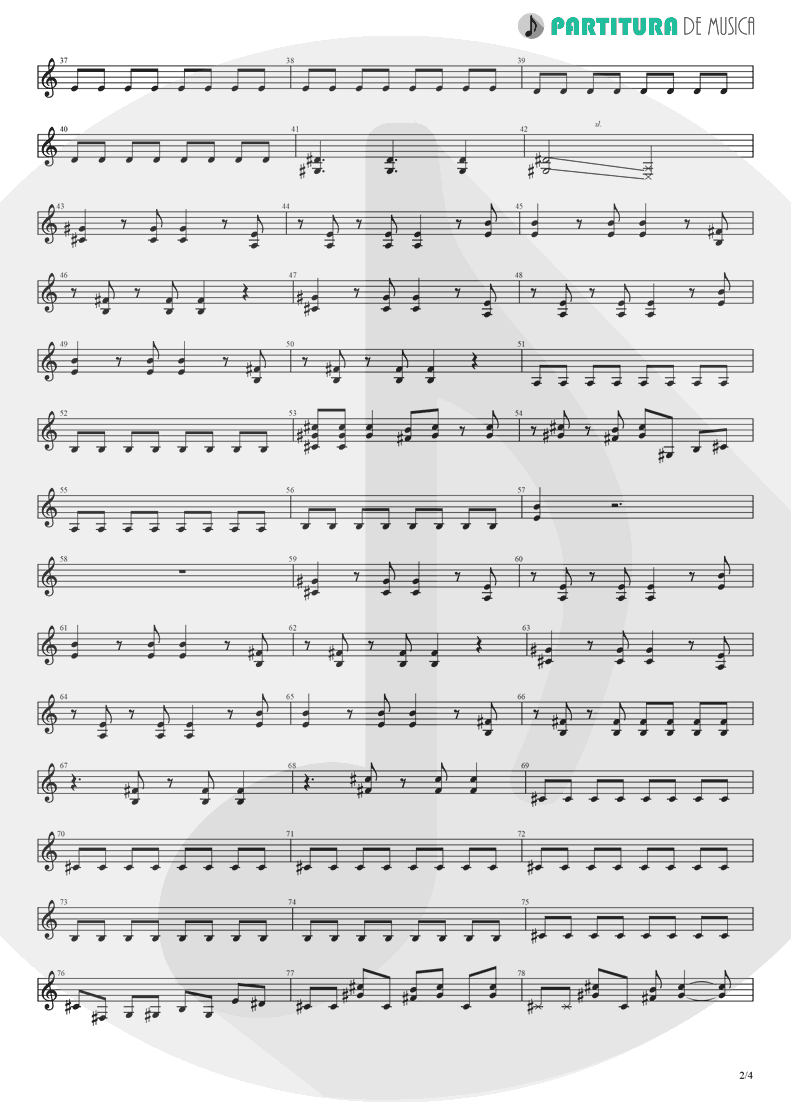 Partitura de musica de Guitarra Elétrica - Yumemiru Shoujo Ja Irarenai | Nanase Aikawa | Red 1996 - pag 2