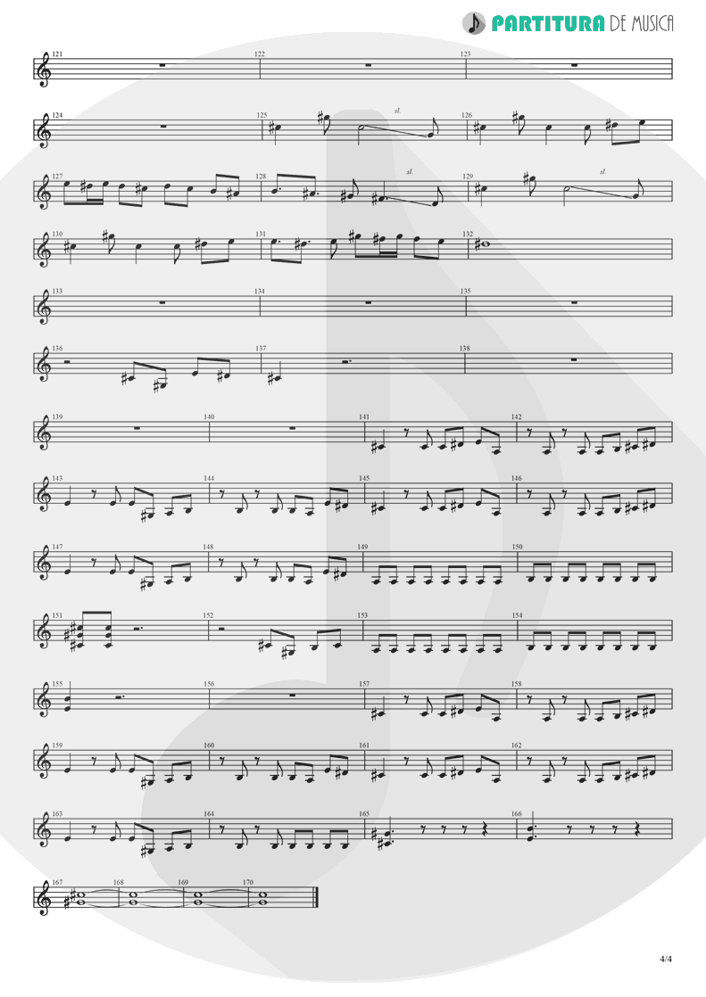 Partitura de musica de Guitarra Elétrica - Yumemiru Shoujo Ja Irarenai | Nanase Aikawa | Red 1996 - pag 4