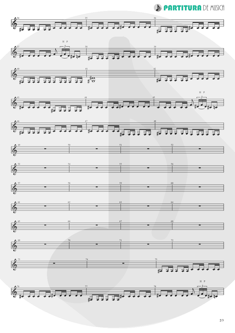 Partitura de musica de Guitarra Elétrica - Koigokoro | Nanase Aikawa | Paradox 1997 - pag 2