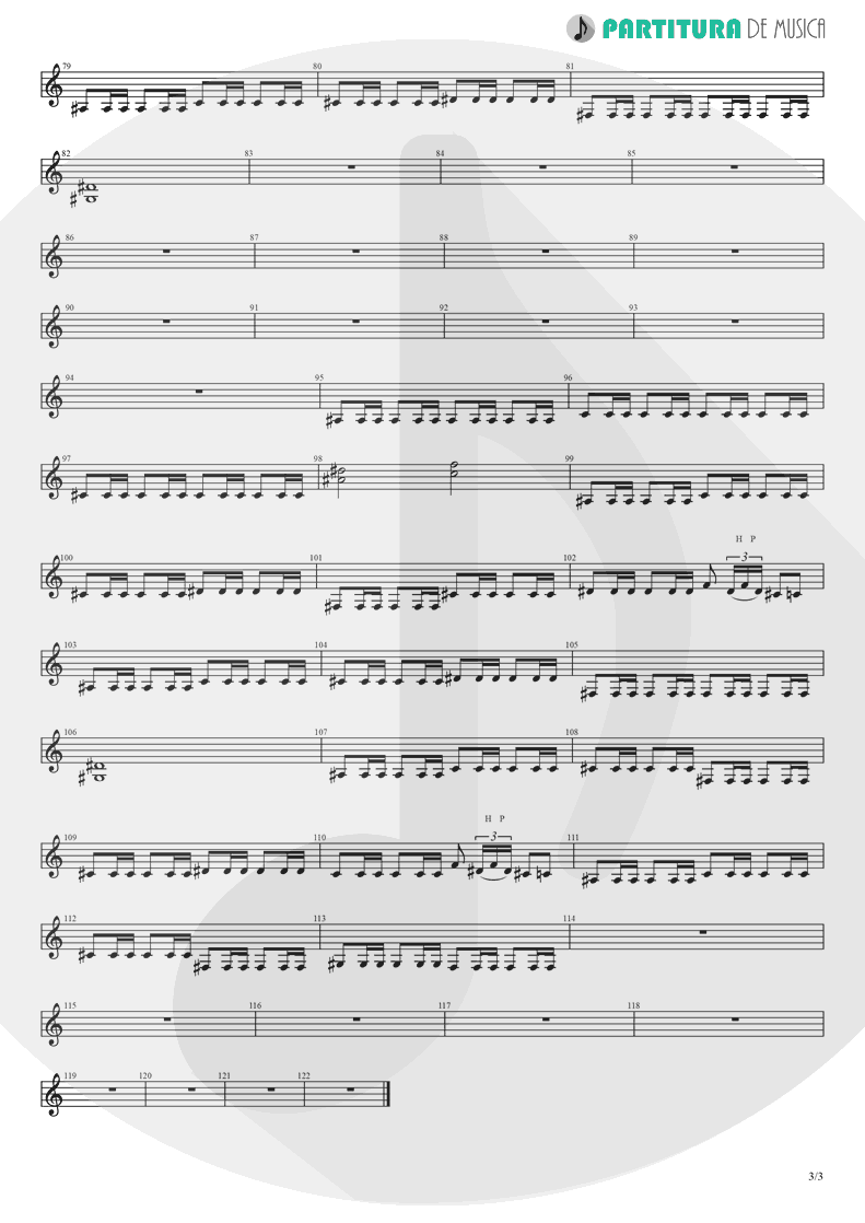 Partitura de musica de Guitarra Elétrica - Koigokoro | Nanase Aikawa | Paradox 1997 - pag 3