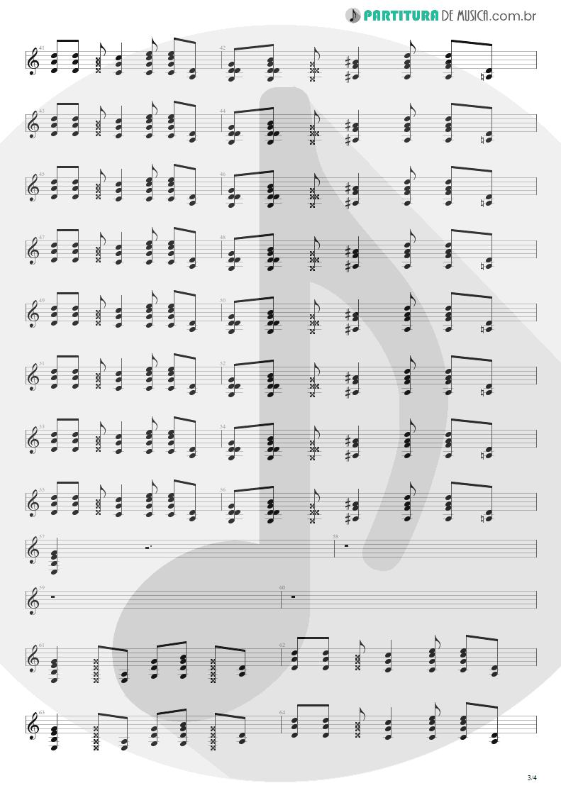 Partitura de musica de Guitarra Elétrica - Polly | Nirvana | Nevermind 1991 - pag 3