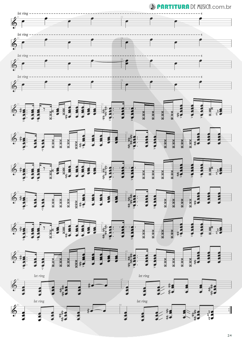 Partitura de musica de Guitarra Elétrica - Smells Like Teen Spirit | Nirvana | Nevermind 1991 - pag 2