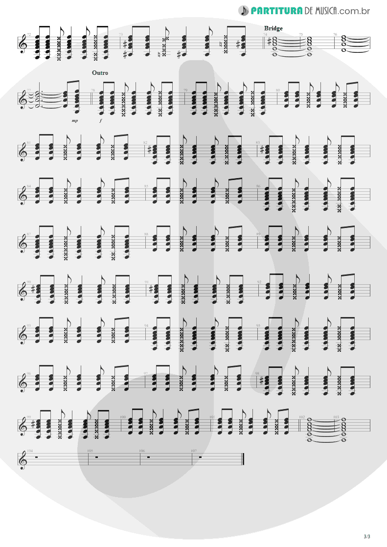 Partitura de musica de Violão - The Man Who Sold The World | Nirvana | MTv Unplugged in New York 1994 - pag 3