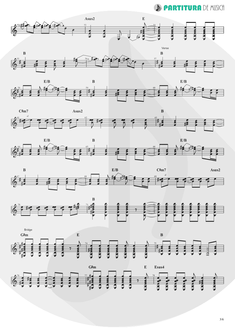 Partitura de musica de Guitarra Elétrica - Rock 'n' Roll Star | Oasis | Definitely Maybe 1994 - pag 3