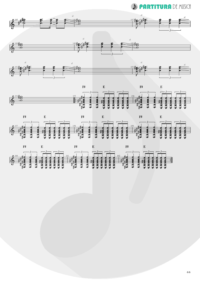 Partitura de musica de Guitarra Elétrica - Rock 'n' Roll Star | Oasis | Definitely Maybe 1994 - pag 6