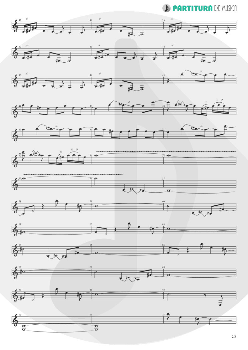 Partitura de musica de Guitarra Elétrica - Supersonic | Oasis | Definitely Maybe 1994 - pag 2