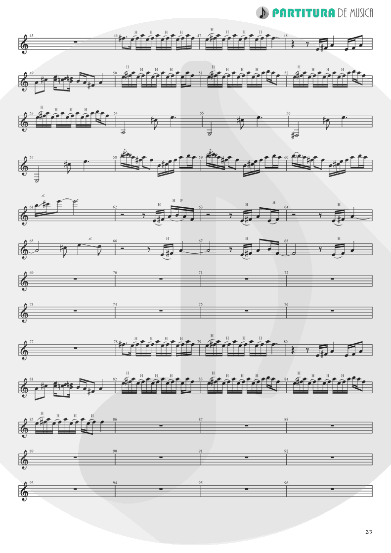 Partitura de musica de Guitarra Elétrica - Champagne Supernova | Oasis | (What's the Story) Morning Glory? 1995 - pag 2