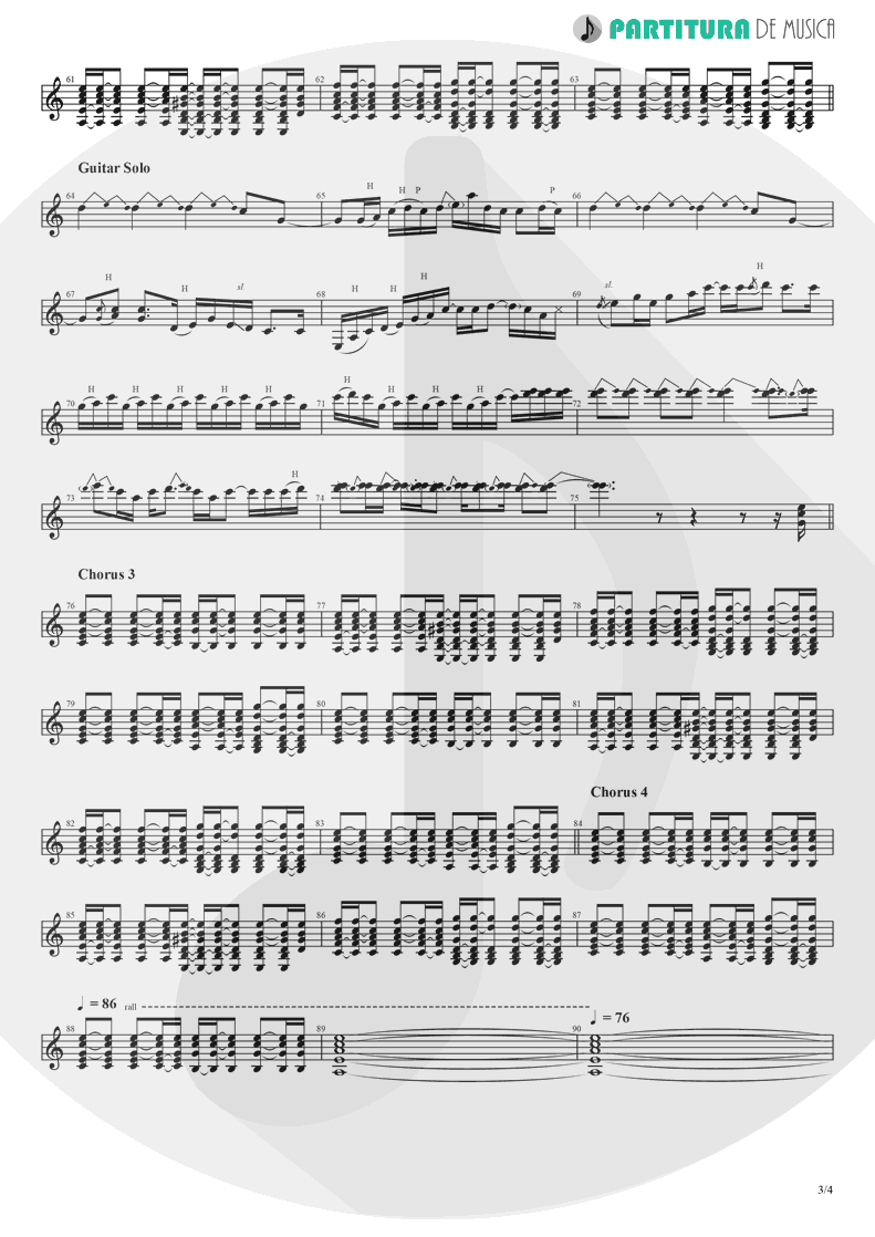 Partitura de musica de Guitarra Elétrica - Don't Look Back In Anger | Oasis | (What's the Story) Morning Glory? 1995 - pag 3